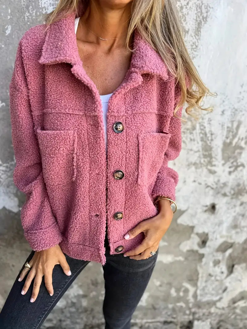 R&B | Damen Winter Teddy Mantel Langarm