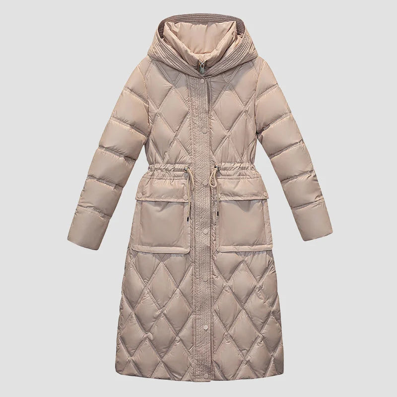 R&B | Winter Lange Gefütterte Jacke für Damen Ideal für Kaltes Wetter