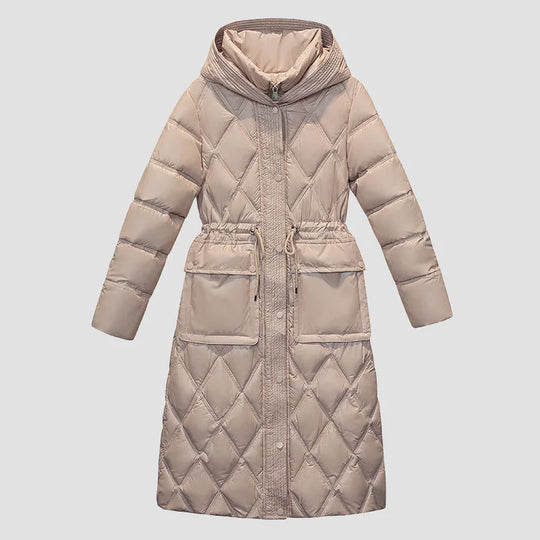 R&B | Winter Lange Gefütterte Jacke für Damen Ideal für Kaltes Wetter