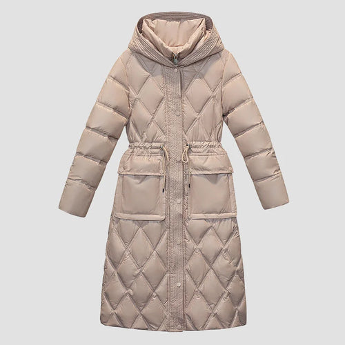 R&B | Winter Lange Gefütterte Jacke für Damen Ideal für Kaltes Wetter