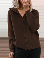 R&B | Gemütlicher Baumwolle Strick Zip-Up Pullover Jacke