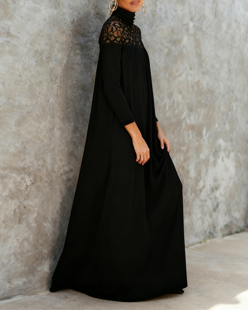 R&B | Kleid mit Stehkragen Aus Mesh und Patchwork