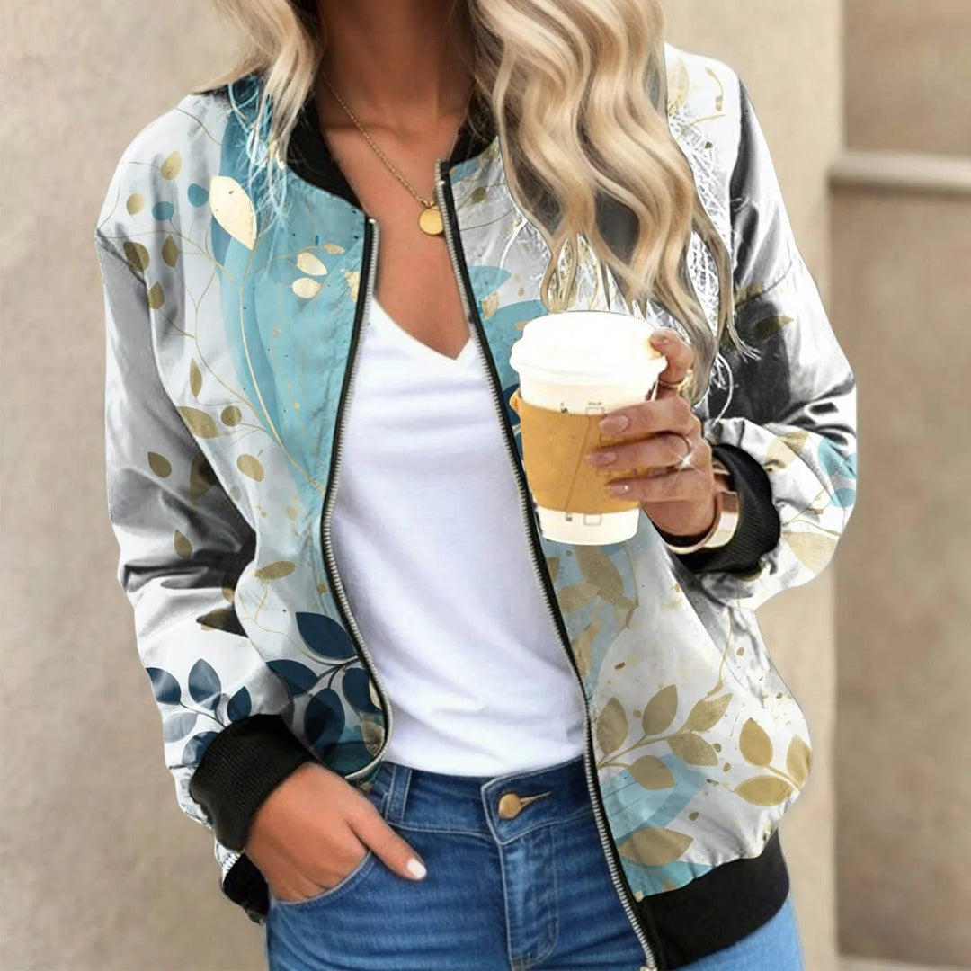 R&B | Damen Bomberjacke mit Blumenmuster
