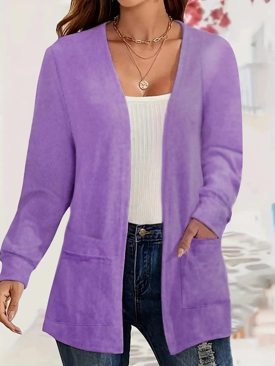 R&B | Stilvolle Strickjacke mit Offener Front & Taschen