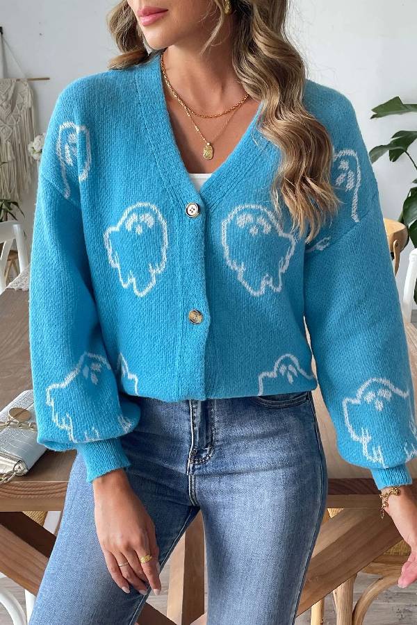 R&B | Lockere lässige Cartoon Jacquard-Jacke