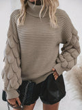 R&B | Strickpullover mit Hohem Kragen Weich und Elegant Einzigartige Ärmel