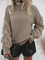 R&B | Strickpullover mit Hohem Kragen Weich und Elegant Einzigartige Ärmel