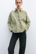 R&B | Klassische Khaki Denim-Jacke für Den Alltag