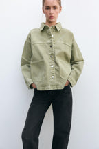 R&B | Klassische Khaki Denim-Jacke für Den Alltag