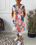 R&B | Lässiges Longtop mit Farbenfrohem Blumenprint