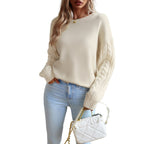 R&B | Strickpullover Geflochtene Ärmel Legere Passform