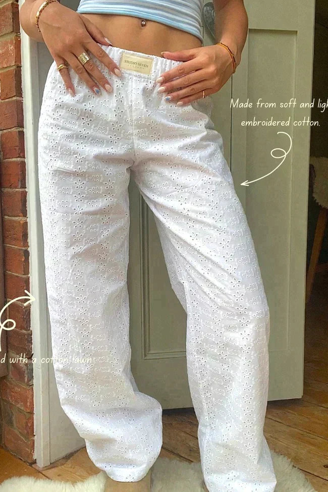 Heidi-Mode | Loose fit Gestreift Elastisch Taille Hose