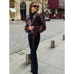 R&B | Übergröße Statement Cropped Jacke Gürtel Design