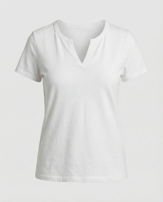 R&B | Bluse Stylischer V-Ausschnitt Sommer Weiß Top