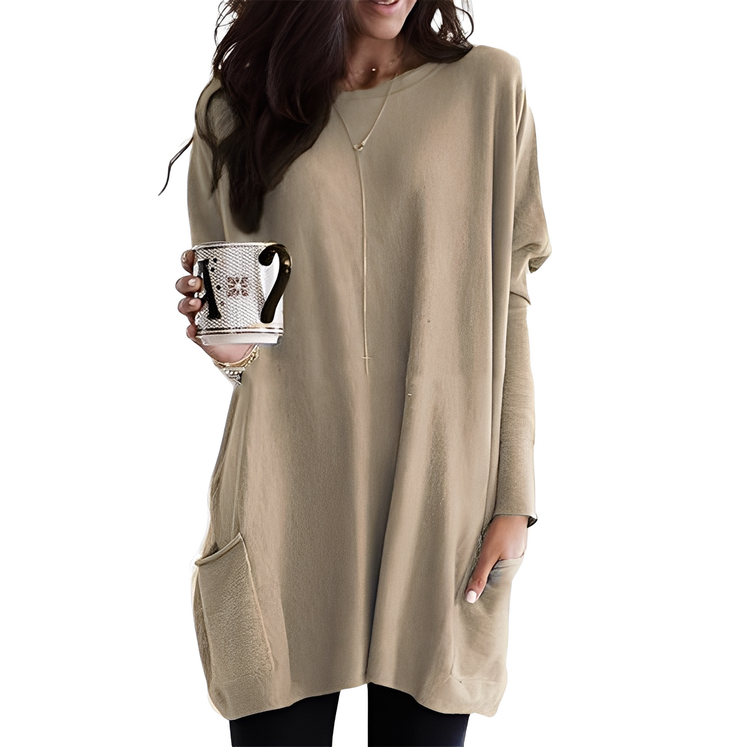 R&B | Bequemer Langer Damenpullover mit Taschen
