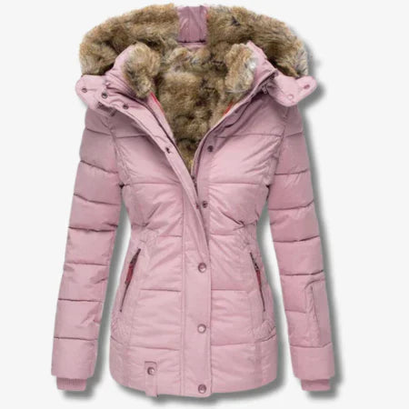 R&B | Winterjacke mit Kapuze und Reißverschluss für Frauen ideal für kalte Tage