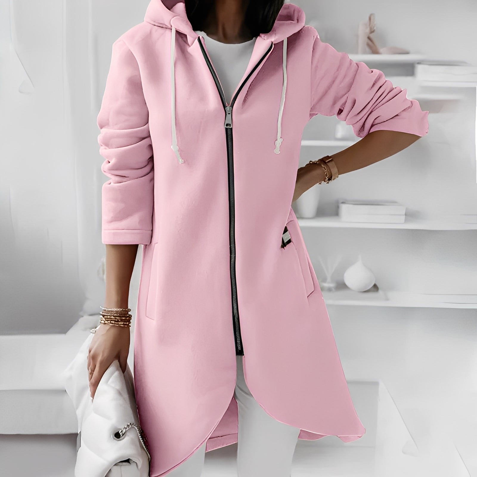 R&B | Lange und bequeme Damen-Kapuzenjacke