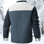 R&B | Gepolsterte Jacke Klassischer Kragen Knopfverschluss Kontrastierende Ärmel & Schultern