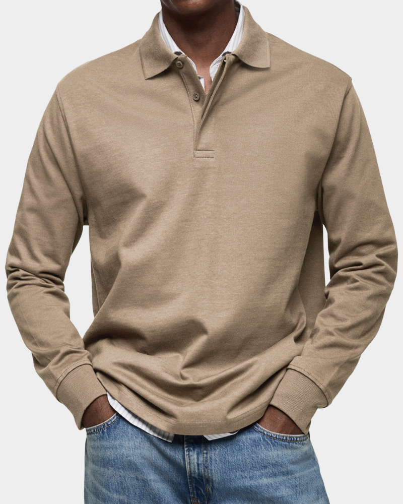 Herren Professionelles Langarm-Poloshirt