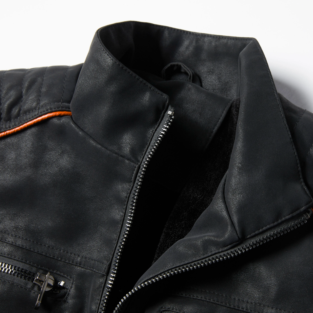 R&B | Herren Dick Gepolstertes Lederjacke