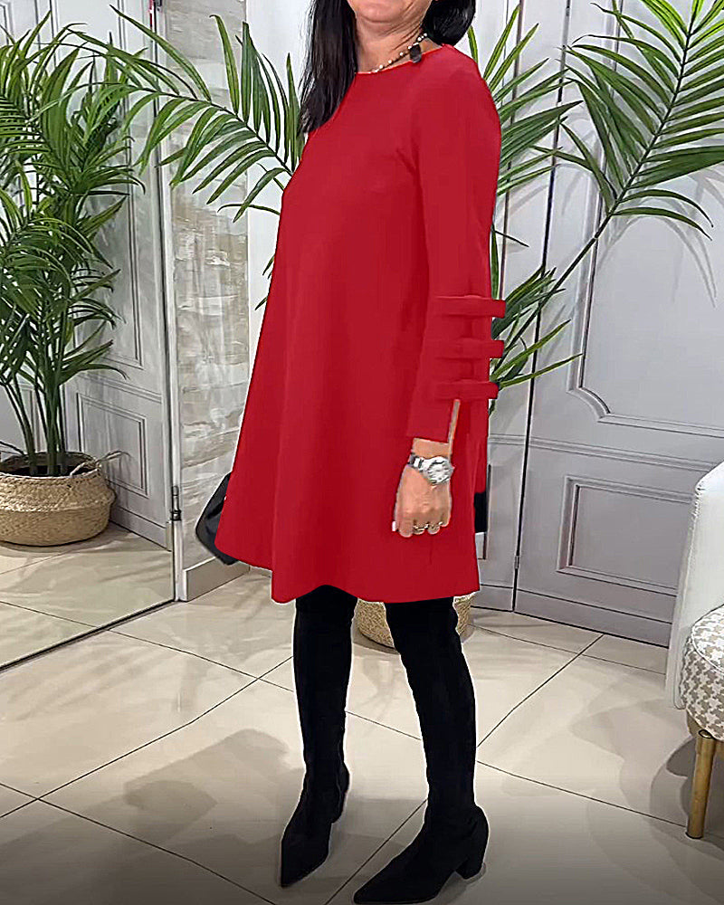 R&B | Knielanges Kleid mit Langen Ärmeln