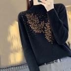 R&B | Strickpullover Mit Zartem Blättermuster