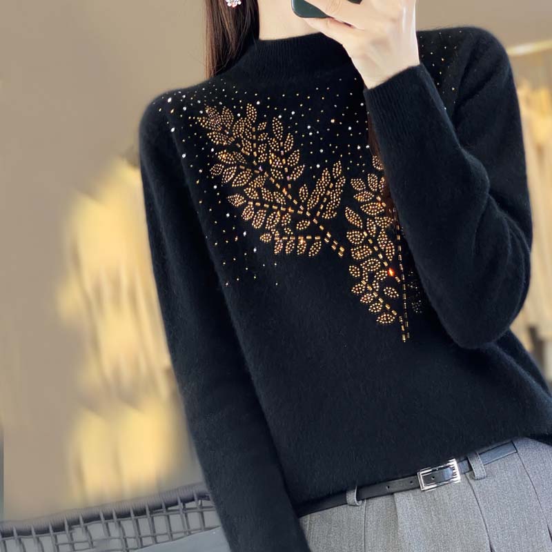 R&B | Strickpullover Mit Zartem Blättermuster