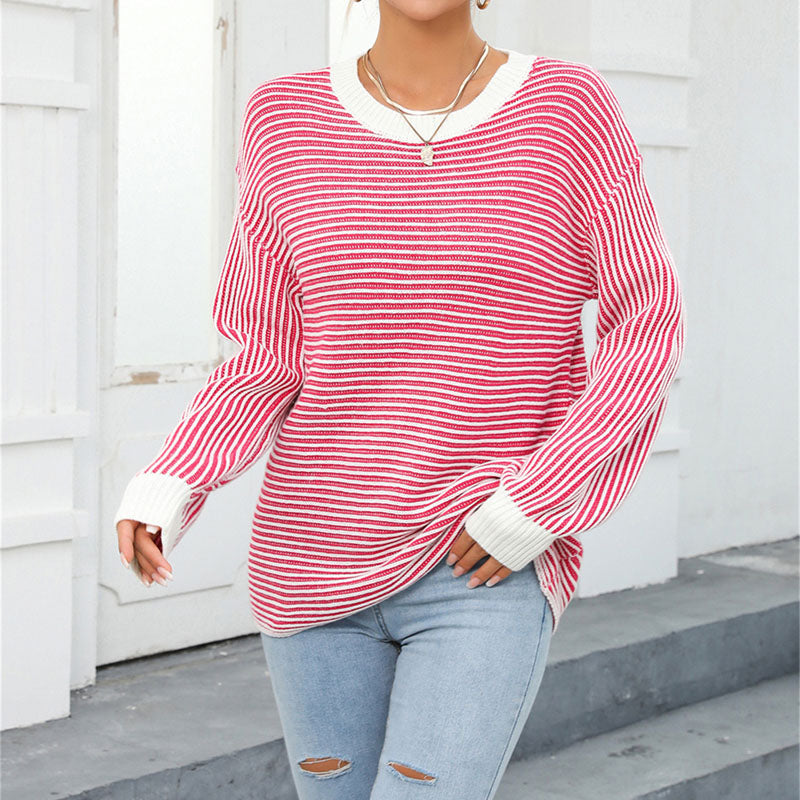 R&B | Gestreifter Strickpullover Mit Lässigem Schnitt