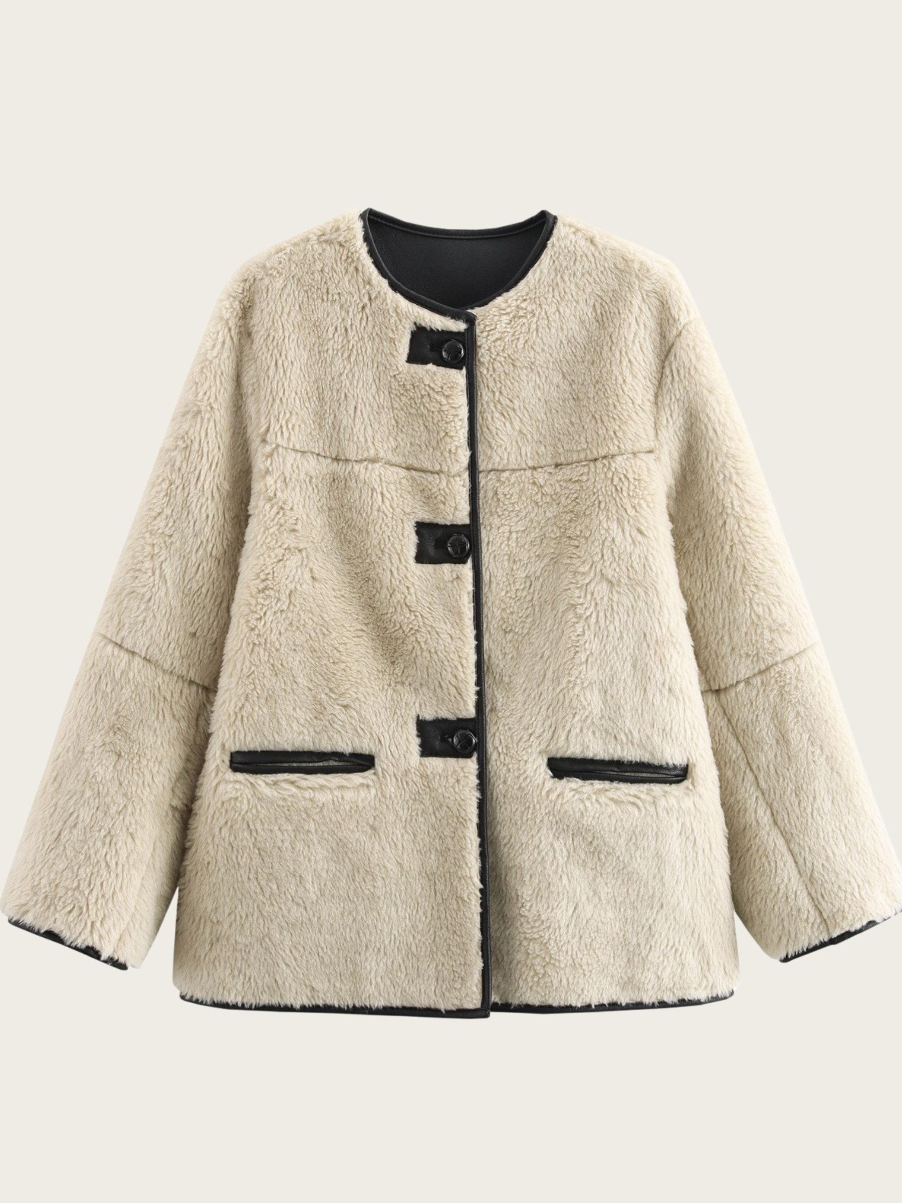 R&B | Teddyjacke mit Knöpfen für Damen Agnes