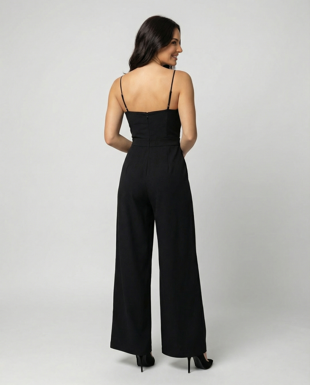R&B | Damen Eleganter Fließender Jumpsuit mit Spaghettibändern für Festliche Anlässe