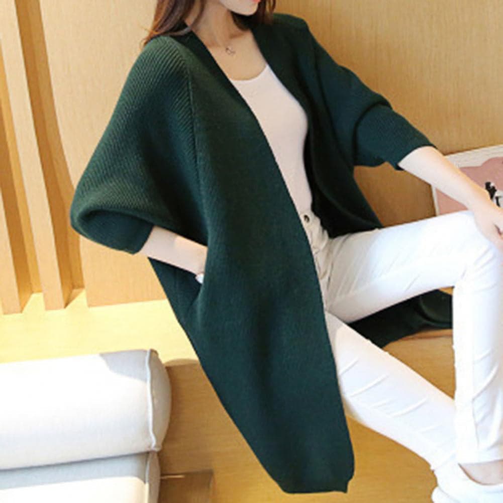 R&B | Cardigan Lange Strickjacke Oversized Fit Offene Vorderseite Weich und Warm
