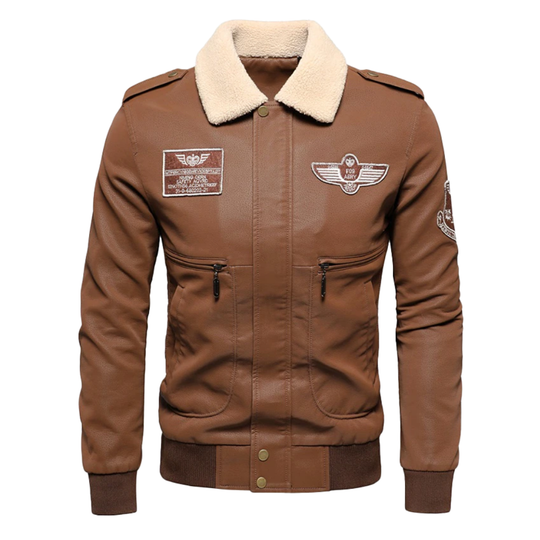 R&B | Herren Lederjacke Im Bomberstil