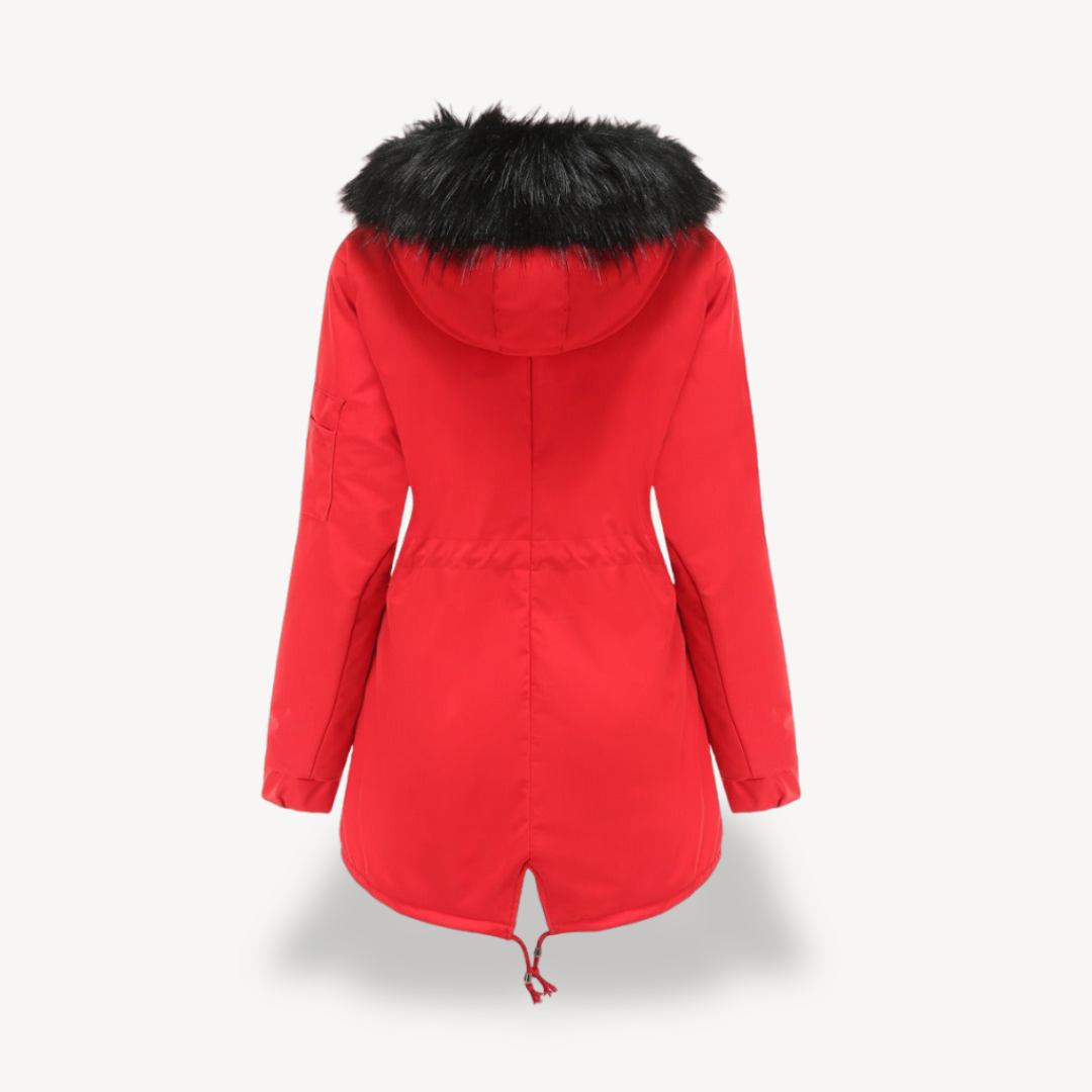 R&B | Damen Kunstfell Kapuzenparka Jacke
