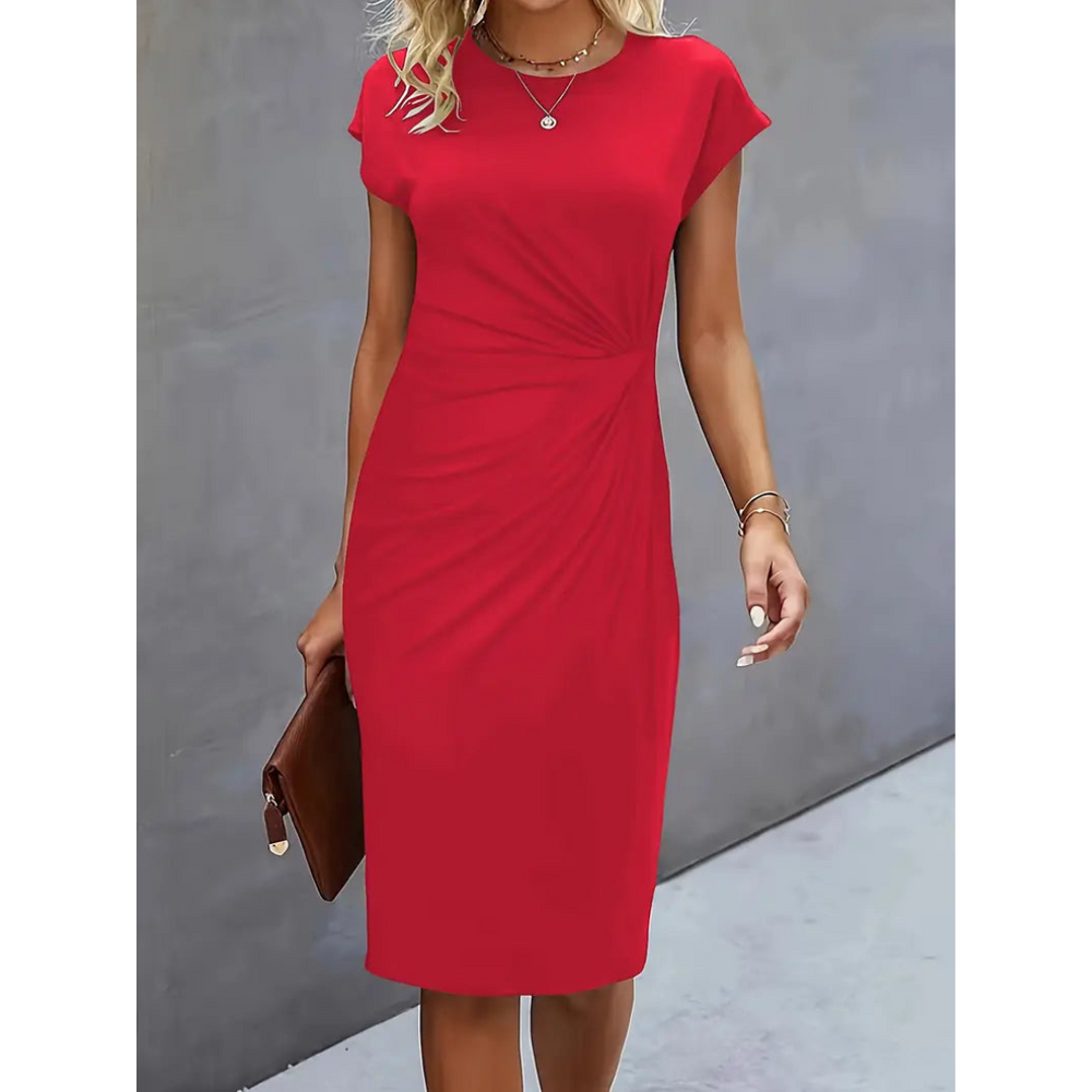 R&B | Damen Taillenakzent Stil Kleid Kurzärmlich