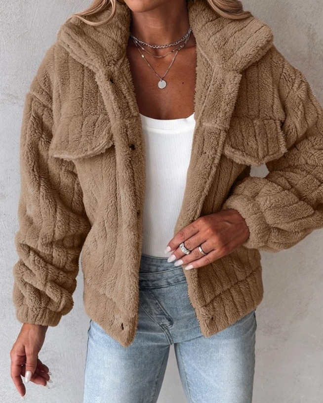 R&B | Warmer Damen-Teddy-Mantel Kurz