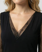 Elegantes V-Ausschnitt Abendkleid | R&B