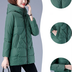 R&B | Elegante unifarbene gerippte gesteppte Jacke mit Reißverschluss ideal für Herbst/Winter