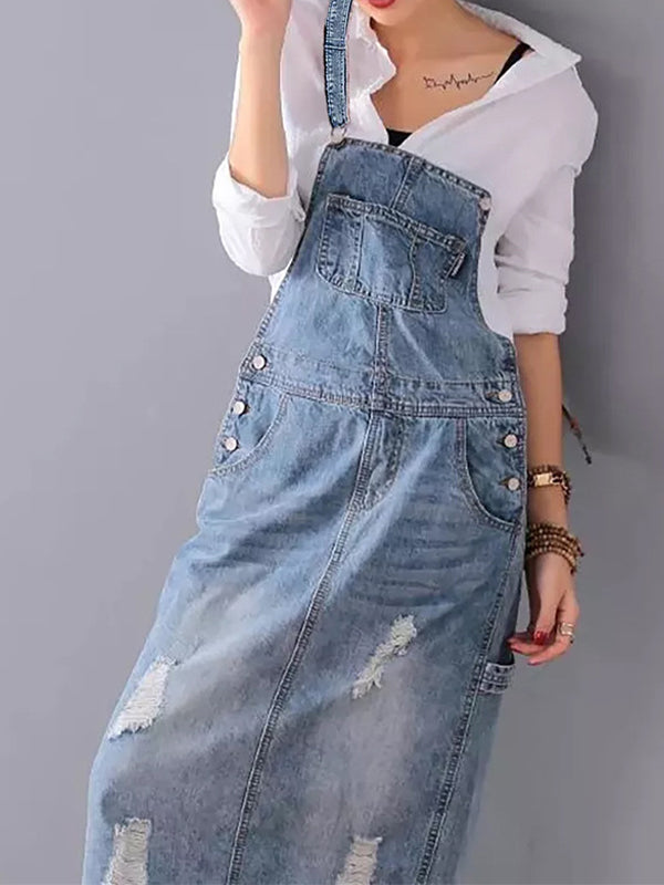 R&B | Lässiges Denim Latzkleid