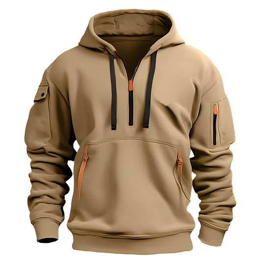 R&B | Lässiger, lockerer Hoodie mit Reißverschluss für Männer