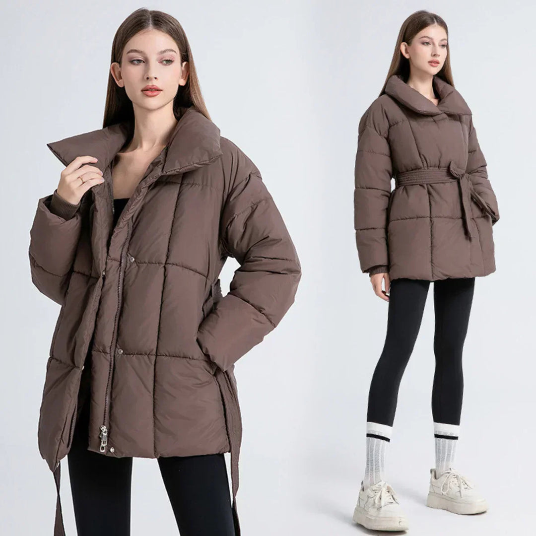 R&B | Warme Pufferjacke mit Gürtel Leicht und Stilvoll Perfekt für Kalte Tage