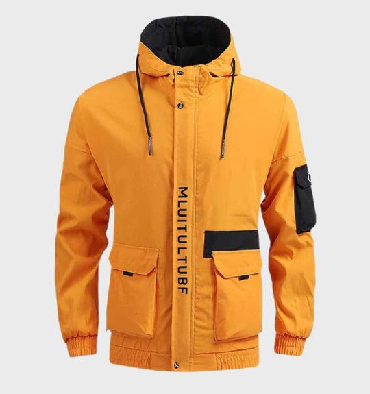 R&B - Warme, leichte Jacke mit Taschen, Kapuze und Kordelzug