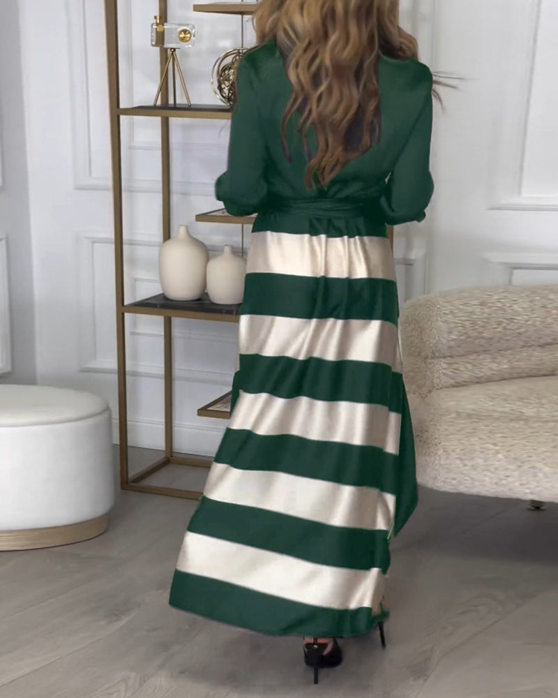 R&B | Kleid mit Streifenmuster und Reversriemen
