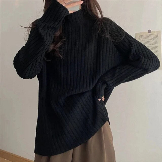 R&B | Pullover mit hohem Kragen für Frauen Lang