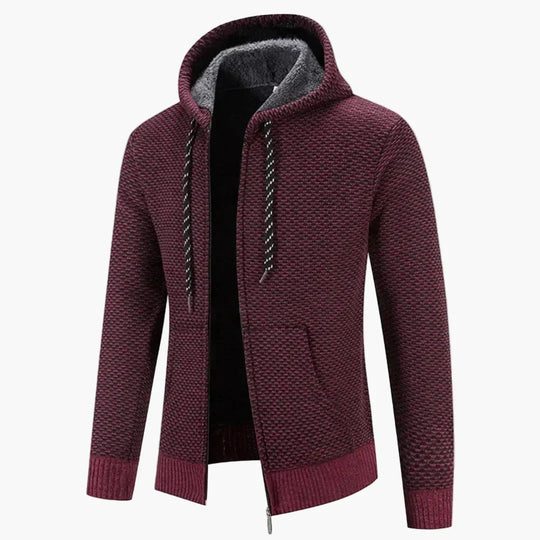 R&B | Strick-Kapuzenjacke für Herbst und Winter - Komfortabler Freizeit-Hoodie mit Reißverschluss