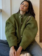 R&B | Flauschige Übergroß Jacke mit Taschen