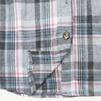R&B | Damen Karierte Button-Down Hemdjacke mit Kapuze