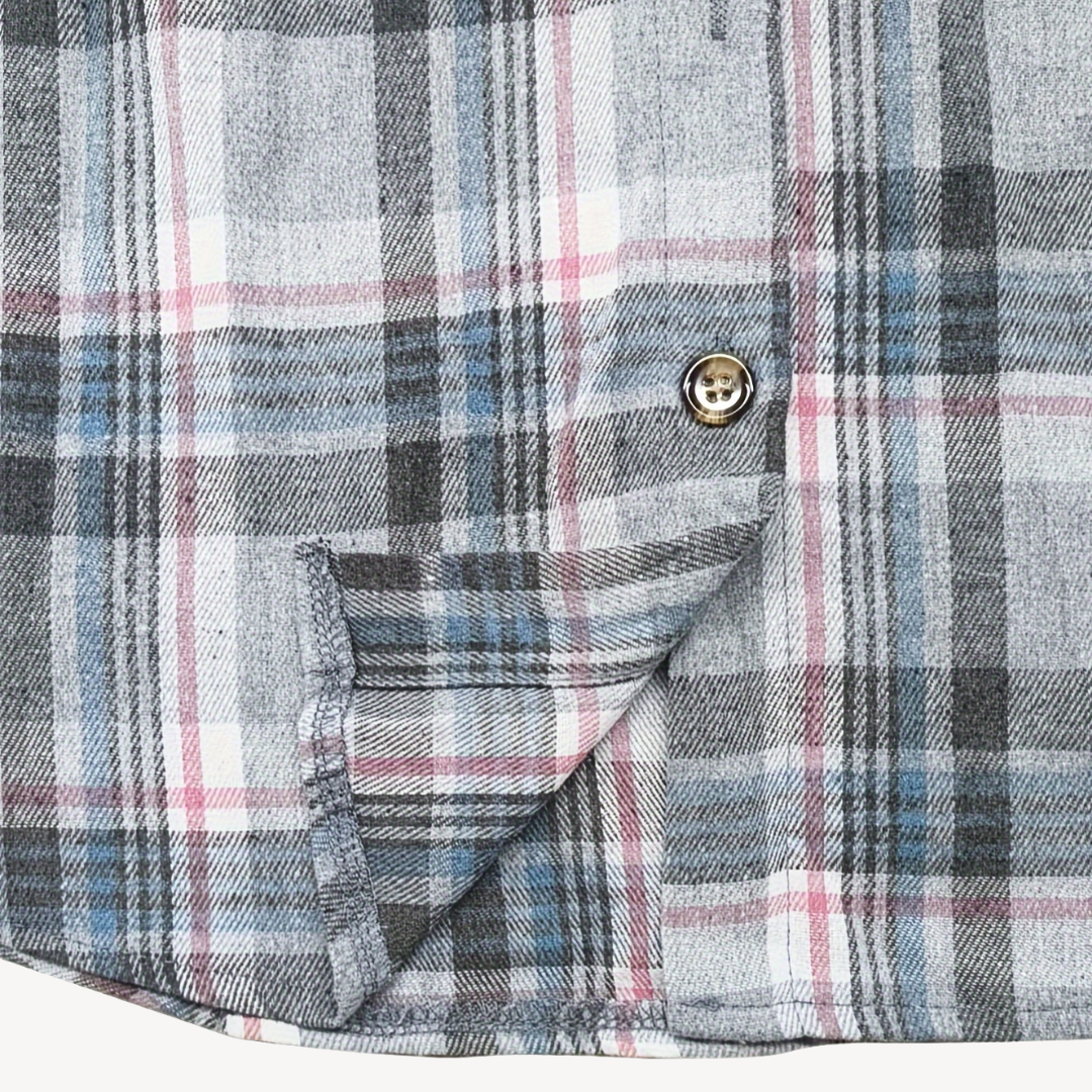 R&B | Damen Karierte Button-Down Hemdjacke mit Kapuze