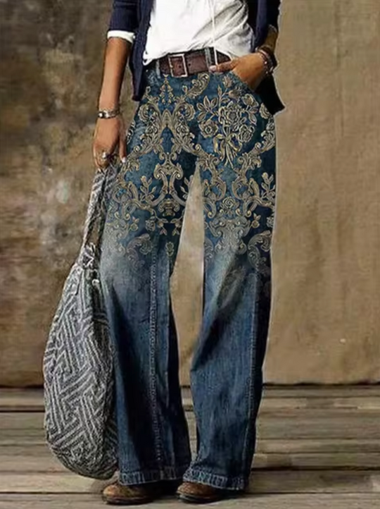 R&B | Bedruckte Baumwolljeans