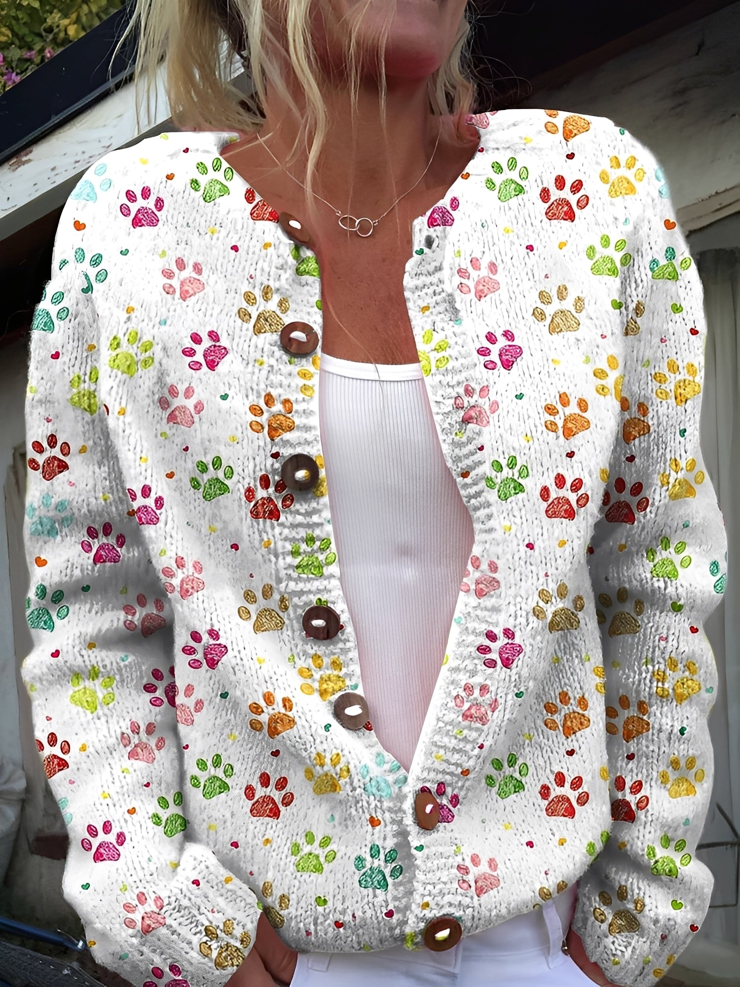 R&B | Stilvolle Strickjacke mit Blumenmuster für Frauen