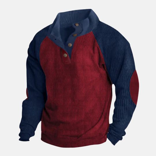R&B | Baumwolle Stehkragen Pullover Raglan Ärmel Ripp Pullover
